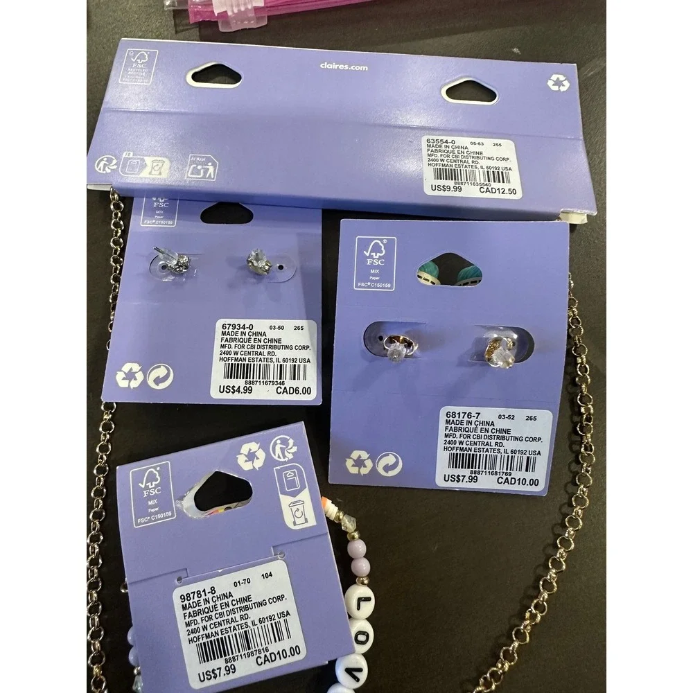 Claire's‎ Kids Valentine Jewelry Set Necklaces Bracelets Earrings